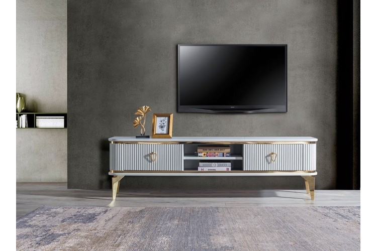 Lima TV Sehpası  (Sis Gri Gold)  