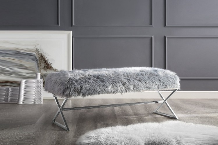 Luxury Bench (Peluş-Antrasit)