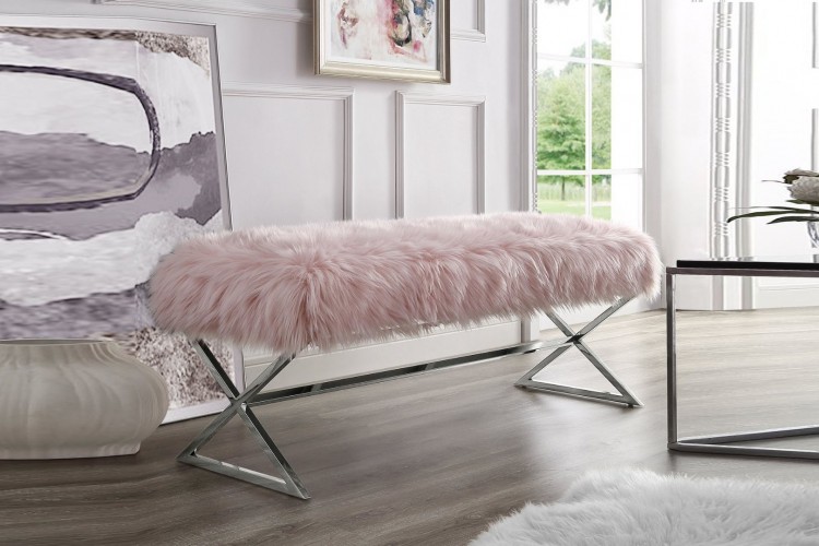 Luxury Bench (Peluş-Pembe)