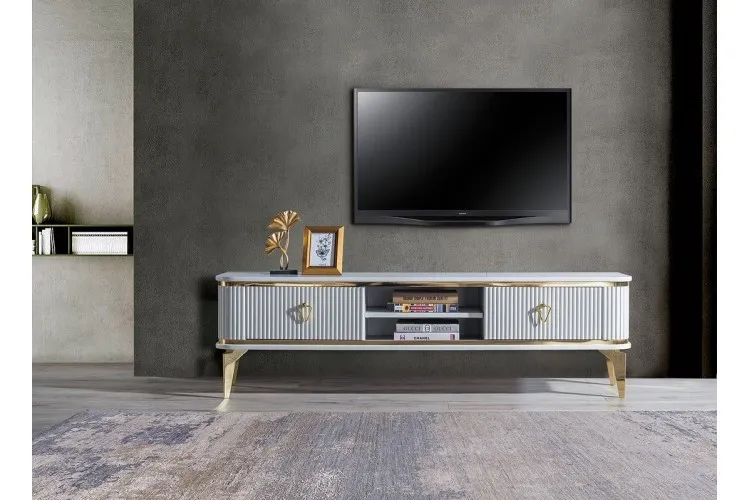 Lima TV Sehpası  (Sis Gri Gold)  