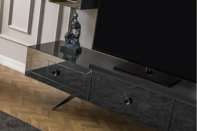 Lexus Tv Ünitesi (Alt Blok+Üst Blok (2)+Raf) (Antrasit Gri)