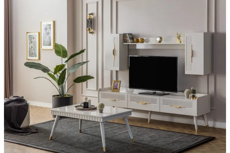 Tesla Tv Ünitesi (Alt Blok +Üst Blok (2)+Raf) (Aytaşı)