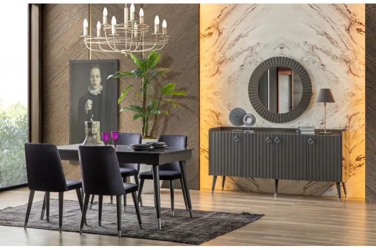 Valor Yemek Odası Takımı (Antrasit Gri)