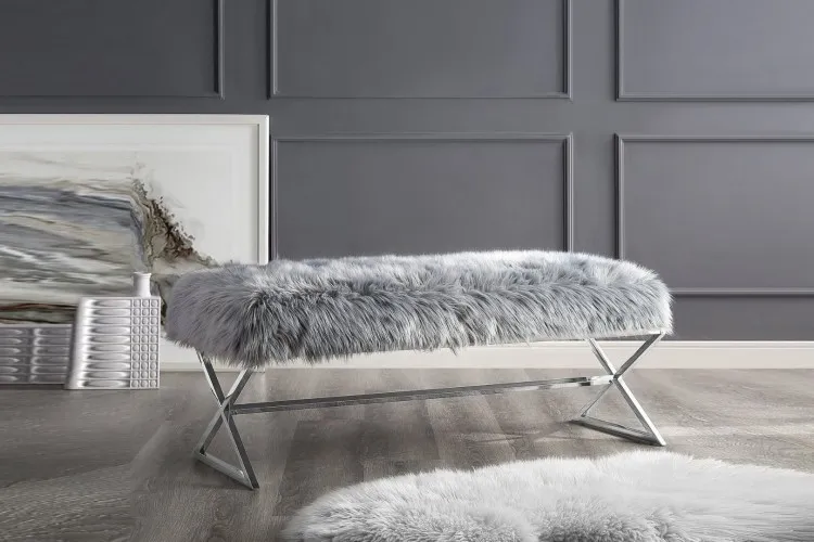 Luxury Bench (Peluş-Antrasit)