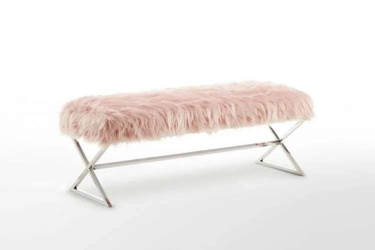 Luxury Bench (Peluş-Pembe)
